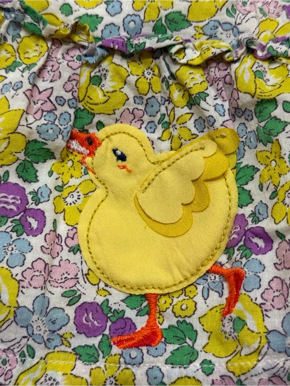 Mini Boden Girls Multicolored Floral Duck Appliqué Skirt Size 2-3Y